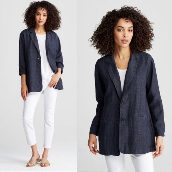 Eileen Fisher Delave Organic Linen Blazer - Picture 1 of 6